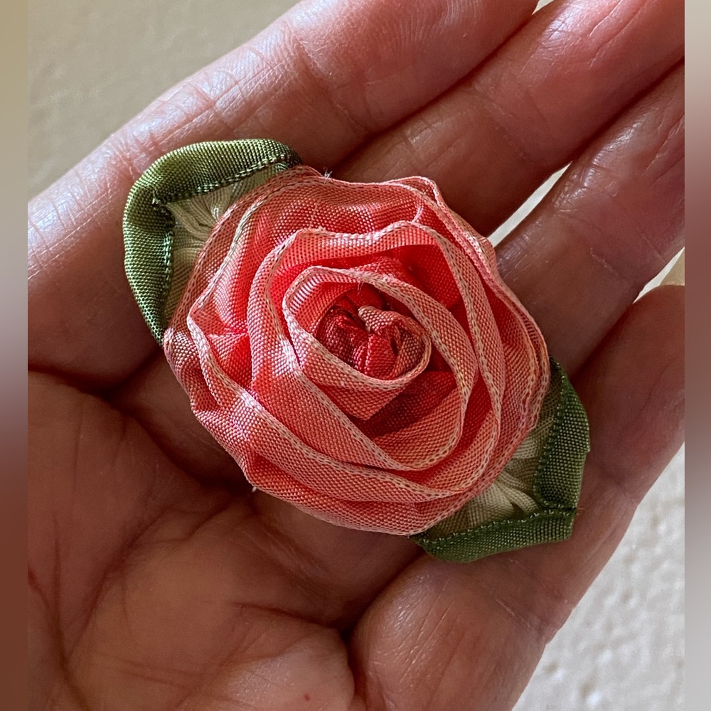Mini Satin Rose Barrette - Picture 3 of 3